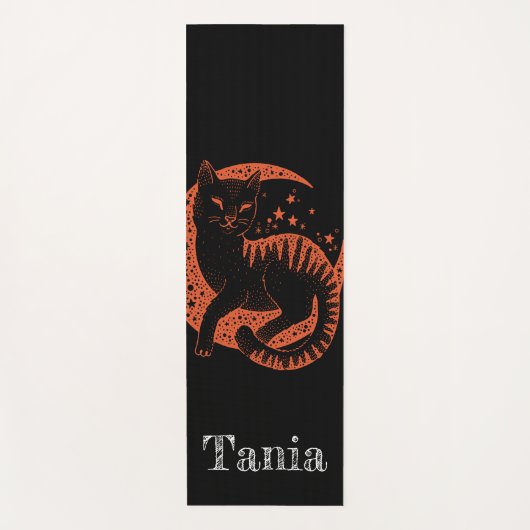 Tapis De Yoga Chat dans la lune (Devant)