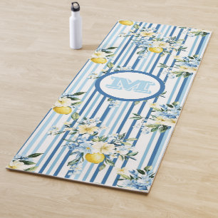Tapis De Yoga Chat de Yoga au citron floral sur mesure