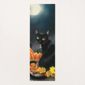 Tapis De Yoga Chat d'Halloween noir (Dos)