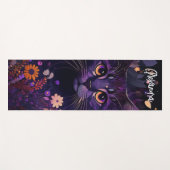 Tapis De Yoga Chat Floral Violet Yoga Mat (Devant (Horizontal))