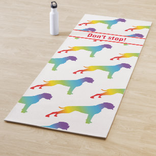 Tapis De Yoga Chat Joga Motivationnel avec chiens de boxe