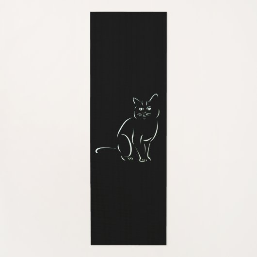 Tapis De Yoga Chat Kitty Blanc (Devant)
