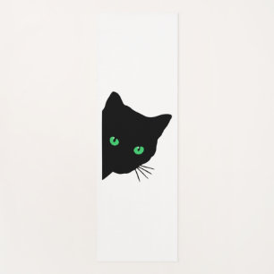 Tapis De Yoga chat noir aux yeux verts