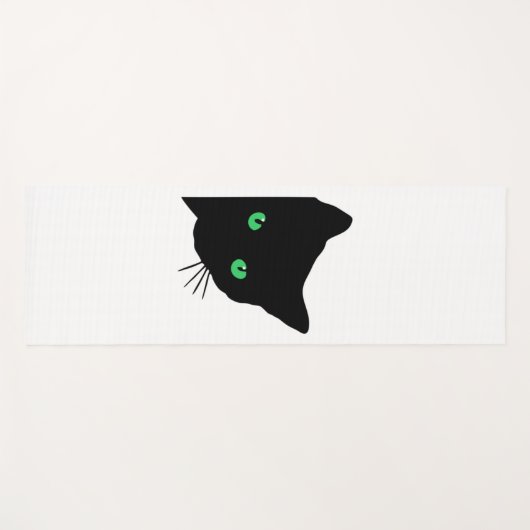 Tapis De Yoga chat noir aux yeux verts (Devant (Horizontal))