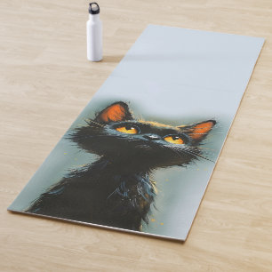 Tapis De Yoga Chat noir enchanté