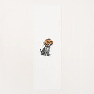Tapis De Yoga Chat Noir Halloween Citrouille Costume De Tête Pou