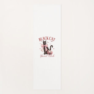 Tapis De Yoga Chat noir Halloween Coquette Social Club Bow rose