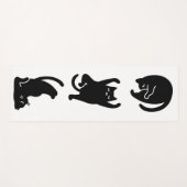 Tapis De Yoga Chat noir mignon faisant du yoga,  (Devant (Horizontal))