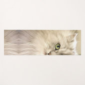 Tapis De Yoga Chat Perse Oeil Vert (Devant (Horizontal))