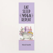 Tapis De Yoga Chat Poser Yoga Manger Sleep Répéter (Devant)