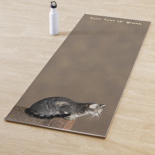 Tapis De Yoga Chat tigré gris fumeux