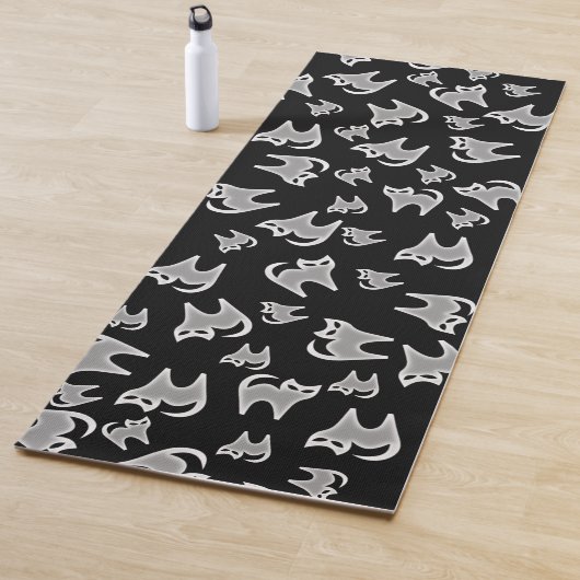 Tapis De Yoga Chat Yoga Mats - noir et blanc (En situation)