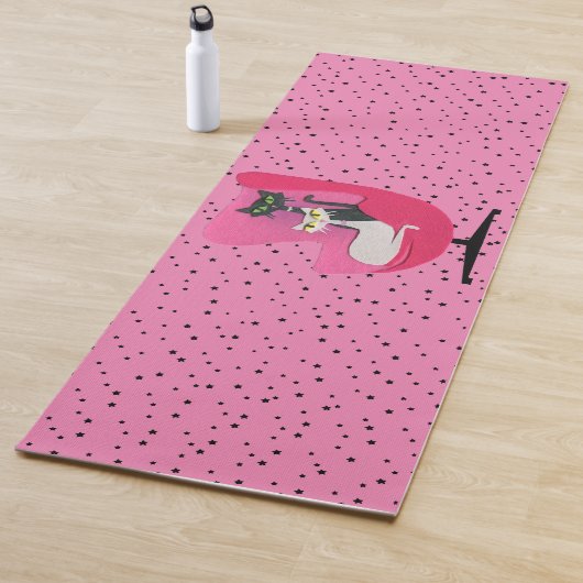 Tapis De Yoga Chats atomiques Colliers Diamants Chaise rose Blac (En situation)