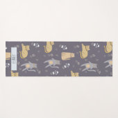 Tapis De Yoga Chats dans l'espace Motif sans couture Nom personn (Devant (Horizontal))
