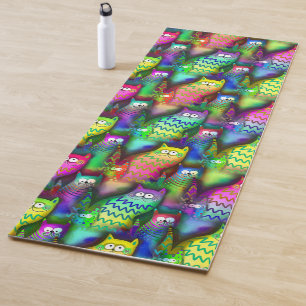 Tapis De Yoga Chats de caricature colorés Yoga Mat