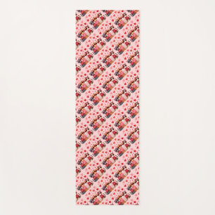 Tapis De Yoga Chats de la Saint-Valentin mignons en lunettes de