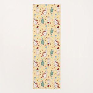 Tapis De Yoga Chats de Noël joueurs avec fil et motif de fête
