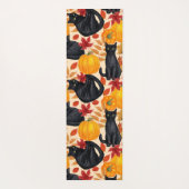 Tapis De Yoga Chats noirs et citrouilles (Dos)