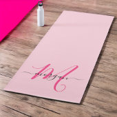Tapis De Yoga Chaud rose moderne Script Girl Monogramme Nom
