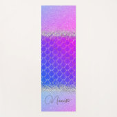 Tapis De Yoga Chaud rose violet sirène échelles brillant (Devant)