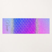 Tapis De Yoga Chaud rose violet sirène échelles brillant (Devant (Horizontal))