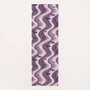 Tapis De Yoga Chauves-souris, lunes et vagues célestes