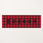 Tapis De Yoga Chèque noir rouge bison plaid personnalisé (Devant (Horizontal))