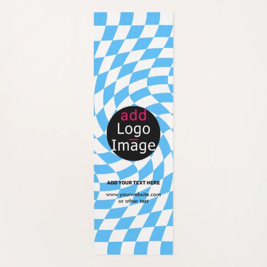 Tapis De Yoga Chèque professionnel moderne Pale Blue Custom (Devant)