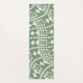 Tapis De Yoga Chèques déformées en vert (Dos)