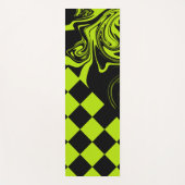 Tapis De Yoga Chèques et permules - Lime vert et noir (Devant)