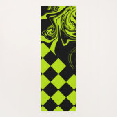 Tapis De Yoga Chèques et permules - Lime vert et noir (Dos)