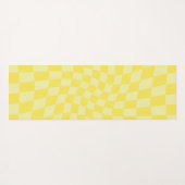 Tapis De Yoga Chèques Retro Pastel Jaune en damier dépoli (Dos (Horizontal))