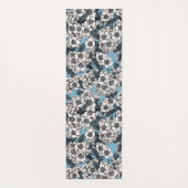 Tapis De Yoga Cherry blossom in white and blue (Dos)