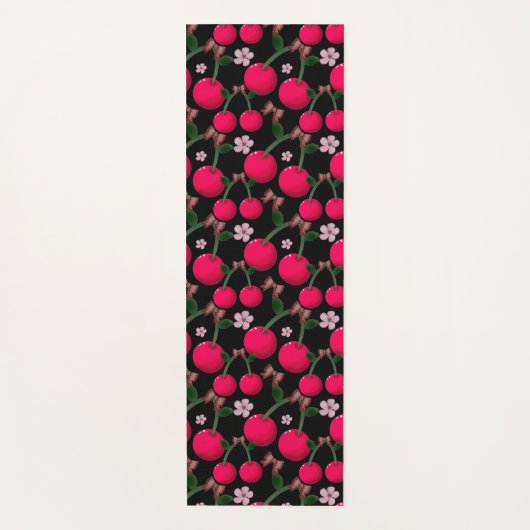 Tapis De Yoga Cherry floral pattern  (Devant)