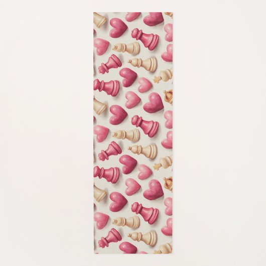 Tapis De Yoga Chess & Hearts Valentines Pattern (Devant)