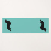 Tapis De Yoga Cheveux longs Dachshund - Silhouette 1 (Devant (Horizontal))