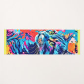 Tapis De Yoga Cheveux : Peinture de chat optimale (Devant (Horizontal))