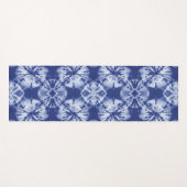 Tapis De Yoga Chibori Indigo Blue Tie Dye Abstrait (Devant (Horizontal))