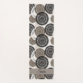 Tapis De Yoga Chic Abstrait Circle Wheel Motif Ajouter un nom pe (Devant)