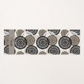 Tapis De Yoga Chic Abstrait Circle Wheel Motif Ajouter un nom pe (Devant (Horizontal))