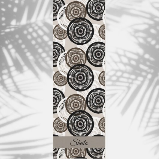 Tapis De Yoga Chic Abstrait Circle Wheel Motif Ajouter un nom pe