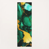 Tapis De Yoga Chic Elegant vert foncé jaune Faux Marble (Devant)
