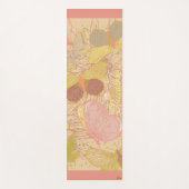 Tapis De Yoga Chic Gold Leaf and Butterfly Pink Background (Devant)