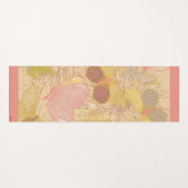Tapis De Yoga Chic Gold Leaf and Butterfly Pink Background (Devant (Horizontal))