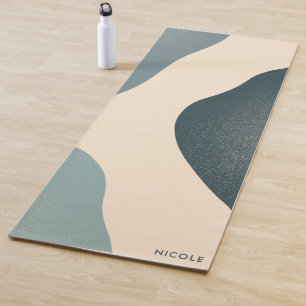 Tapis De Yoga Chic moderne Yoga Mat au Yoga Toné Bleu Abstrait