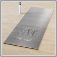 Chic Personnalisé Monogramme Gris Brossé Script Mé