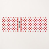 Tapis De Yoga Chic Polka Dot Rouge Blanc Arrière - plan (Devant (Horizontal))