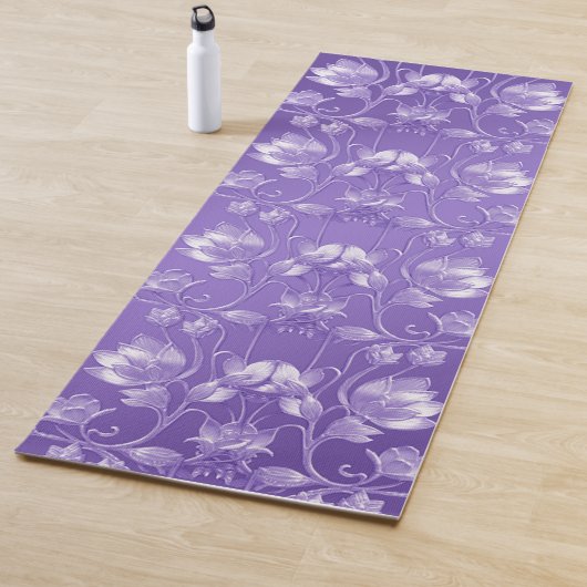 Tapis De Yoga Chic Purple Floral Yoga Mat (En situation)