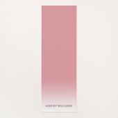 Tapis De Yoga Chic Script Monogramme Dusty Rose rose Ombre (Dos)