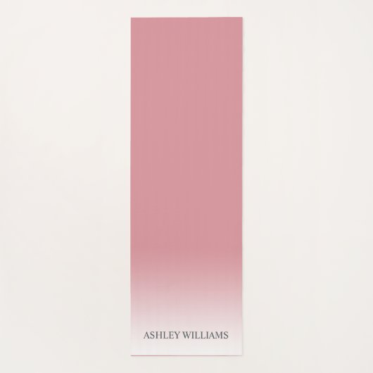 Tapis De Yoga Chic Script Monogramme Dusty Rose rose Ombre (Dos)